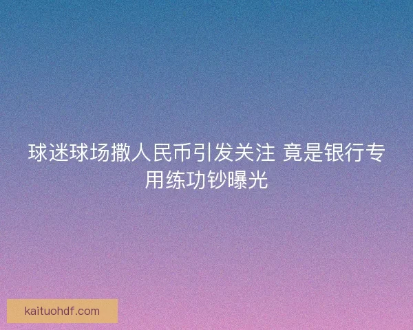 球迷球场撒人民币引发关注 竟是银行专用练功钞曝光